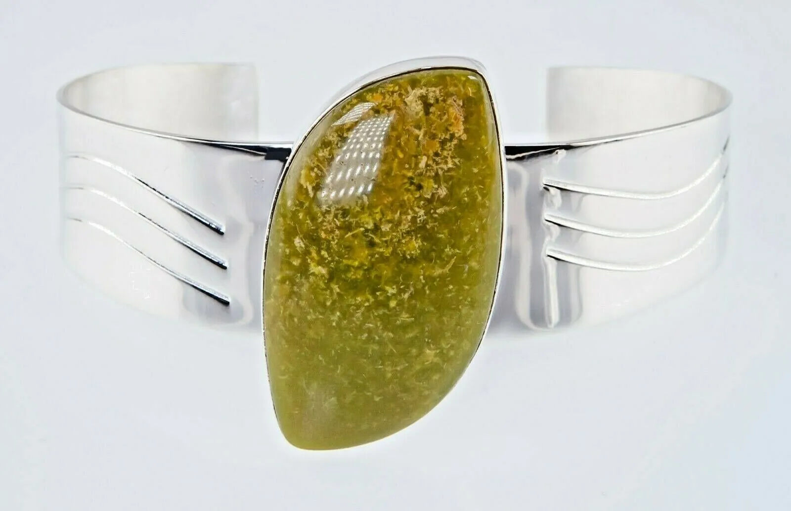 Jay King DTR Sterling Silver Cuff & Ring Set w/ Green Jasper