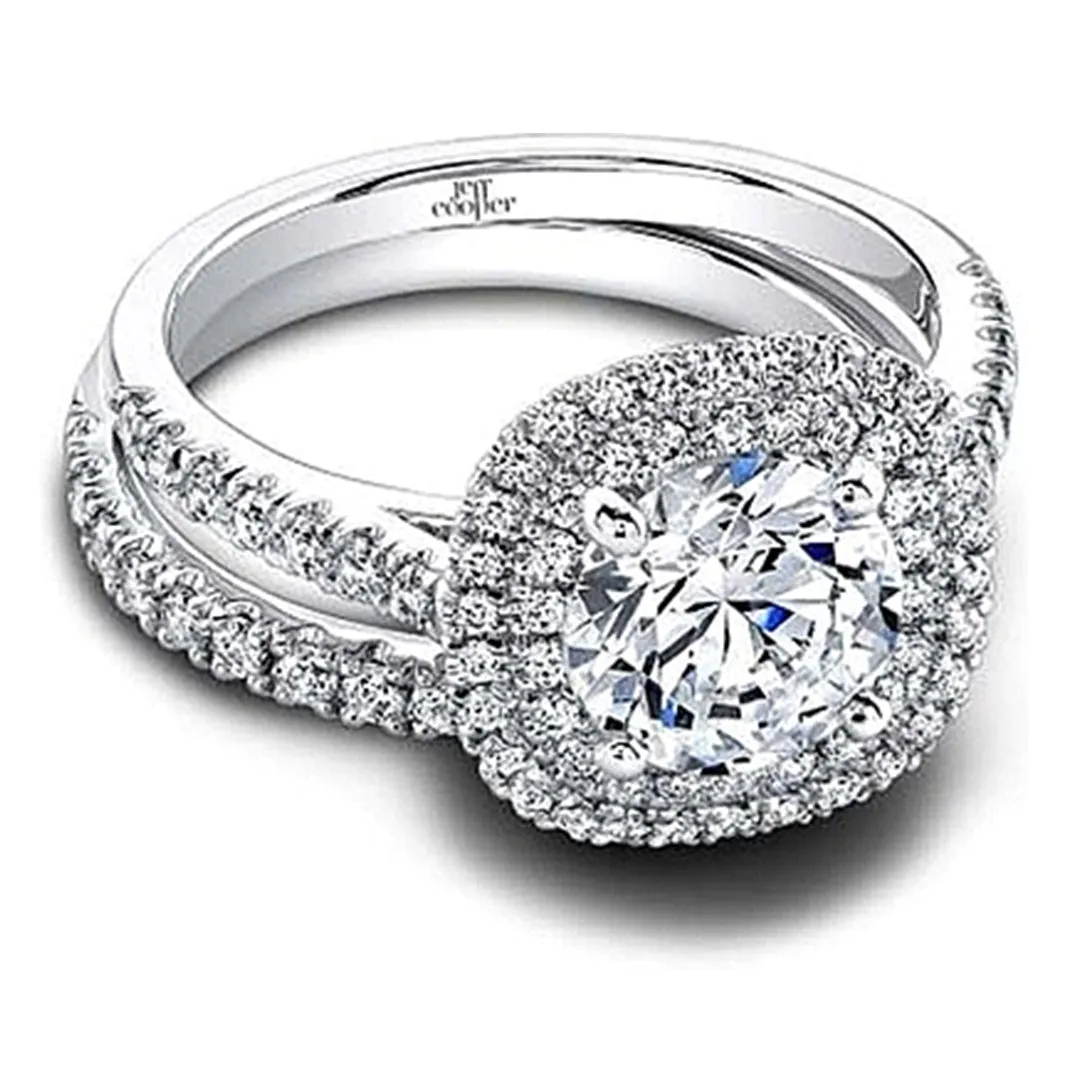 Jeff Cooper 'Teagan' Double Halo Diamond Engagement Ring