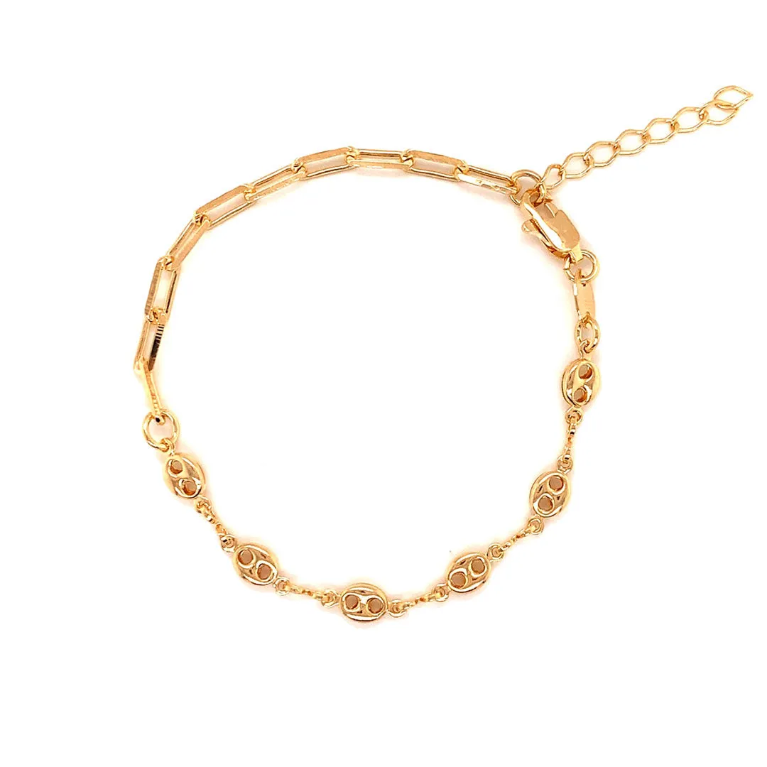Joy Paperclip Puff Bracelet