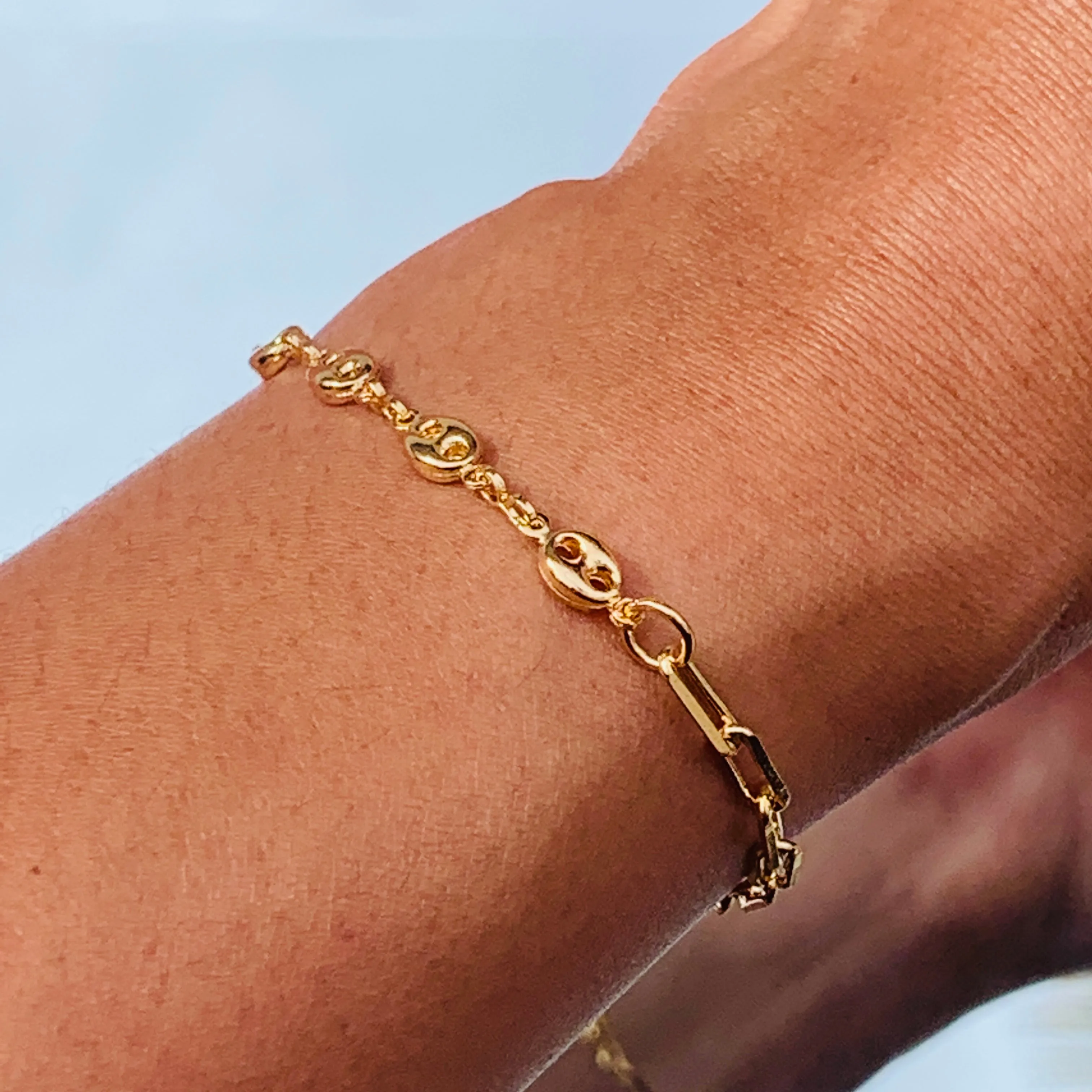 Joy Paperclip Puff Bracelet