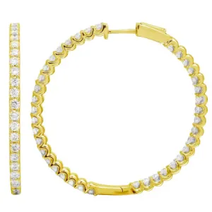 JUMBO DIAMOND INSIDE OUT HOOP EARRINGS