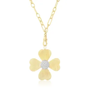 jumbo matte clover charm necklace