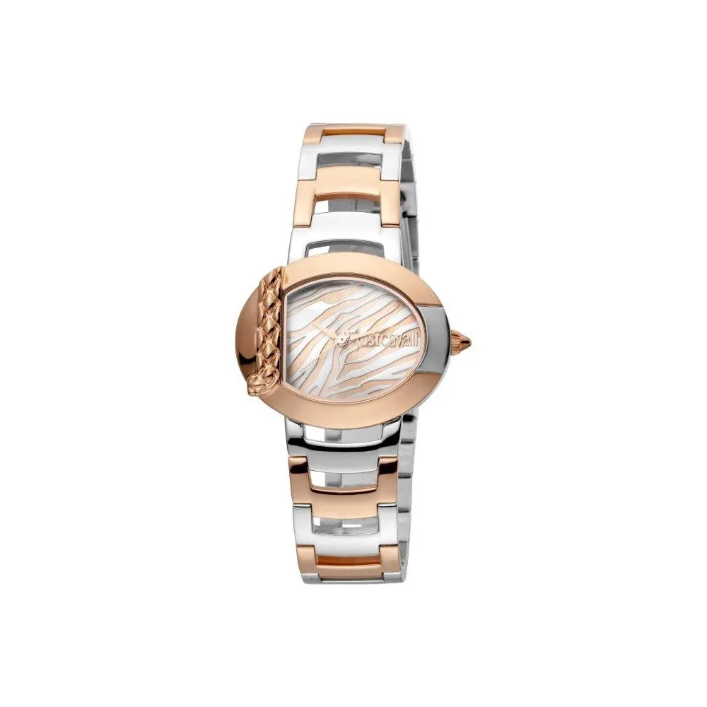 Just Cavalli Ladies Watch Rose Gold/Silver Color & Bracelet