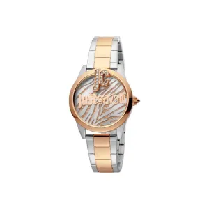 Just Cavalli Ladies Watch Set With Rg Silver Animal Print Dial