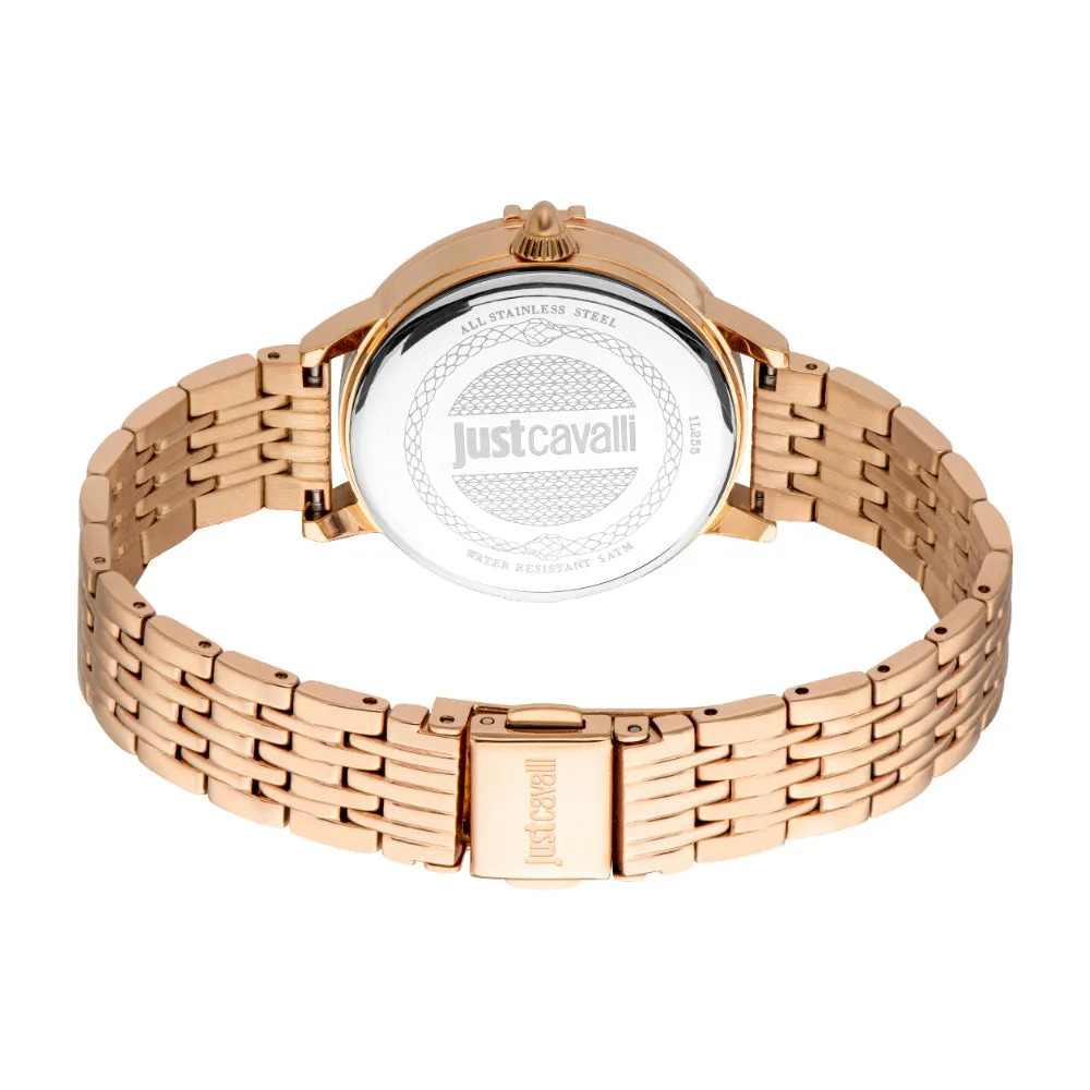 Just Cavalli Women's Rose Gold Watch with White MOP Dial and Rose Gold Bracelet