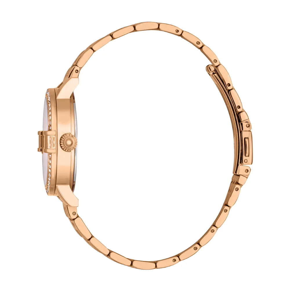 Just Cavalli Women's Rose Gold Watch with White MOP Dial and Rose Gold Bracelet