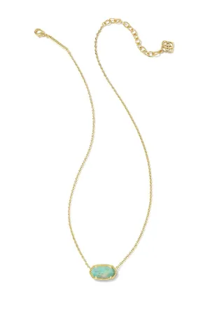 Kendra Scott Elisa Gold Pendant Necklace in Sea Green Chrysocolla | N5067GLD-SEAGREEN