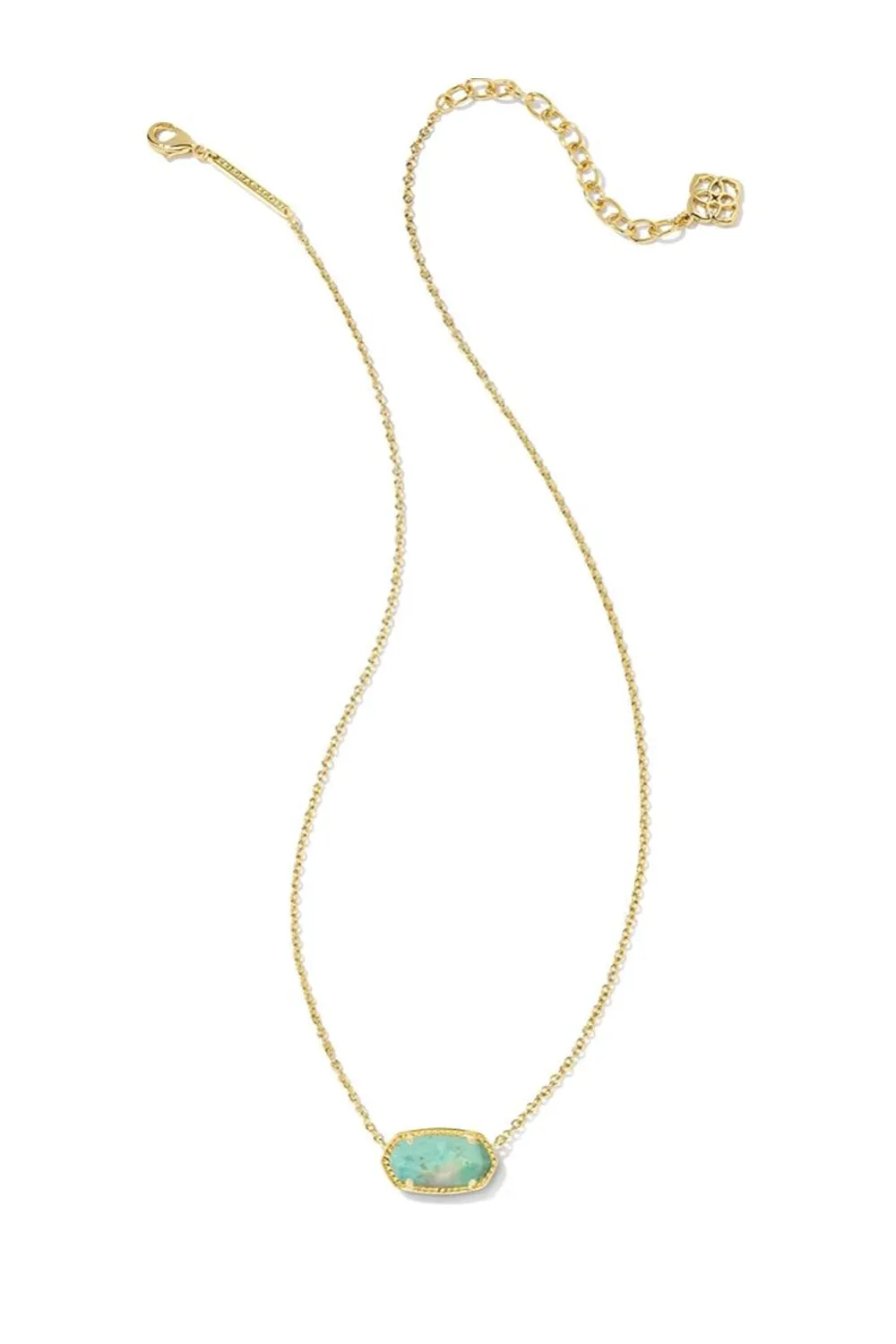 Kendra Scott Elisa Gold Pendant Necklace in Sea Green Chrysocolla | N5067GLD-SEAGREEN