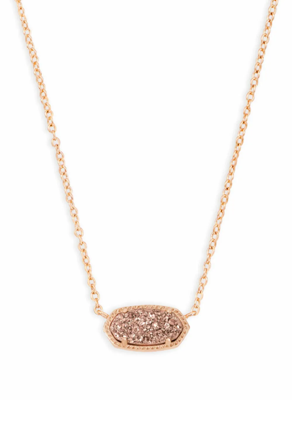 Kendra Scott Elisa Rose Gold Pendant Necklace in Rose Gold Drusy | 4217712489