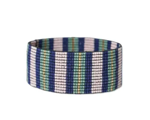 Kenzie Uniform Vertical Colorblock and Stripes Beaded Stretch Bracelet Rose/Pink/Navy