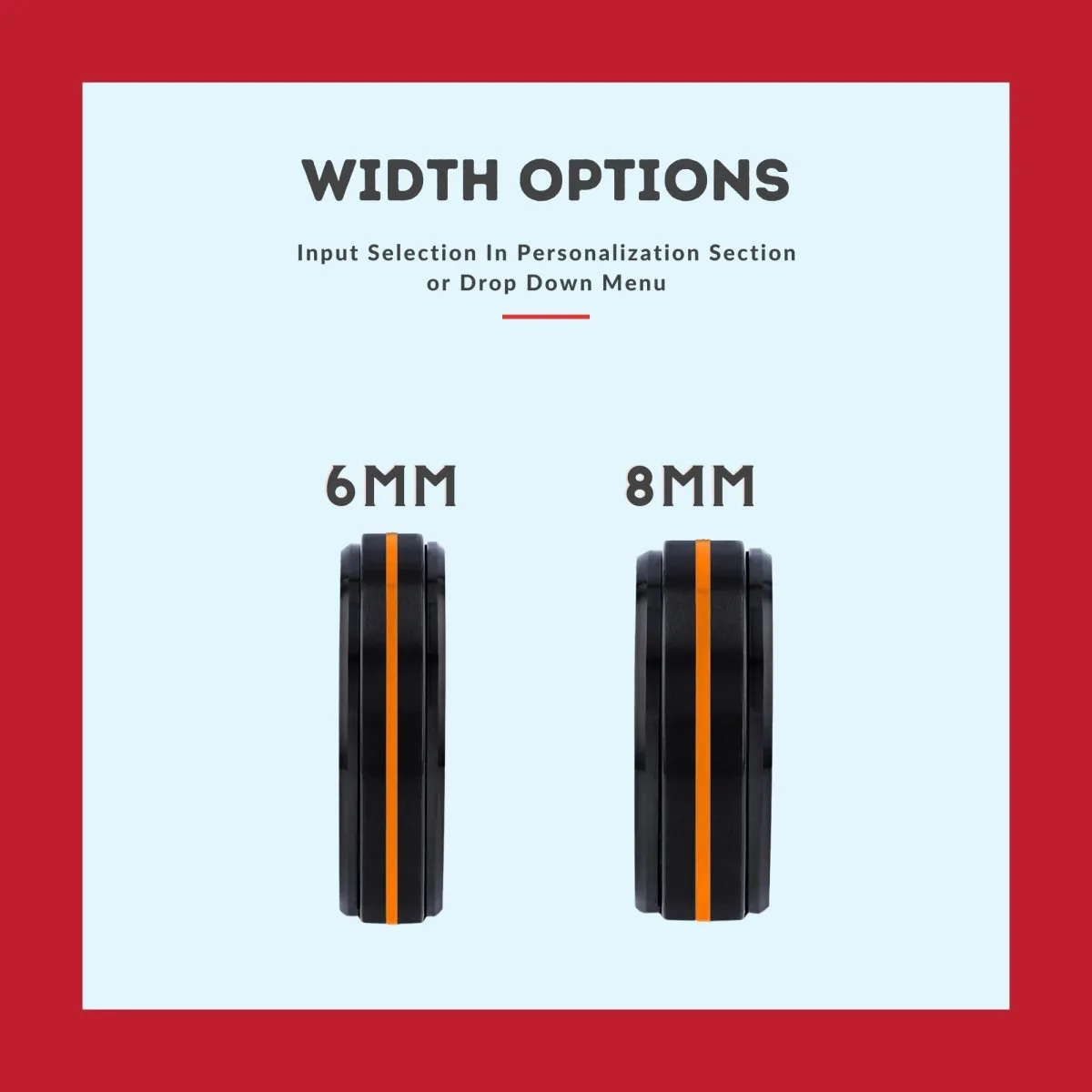 KILLEEN | Blue Ring, Black Tungsten Ring, Orange Groove, Stepped Edge