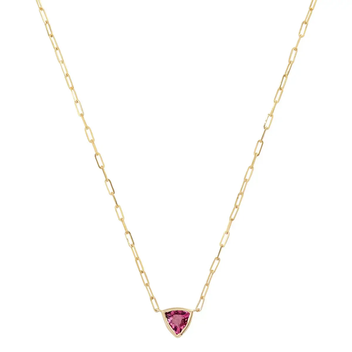 Knife Edge Gemstone Necklace: Pink Tourmaline
