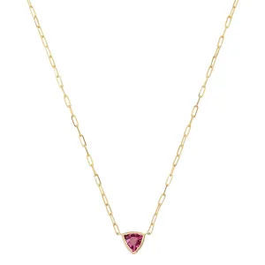 Knife Edge Gemstone Necklace: Pink Tourmaline