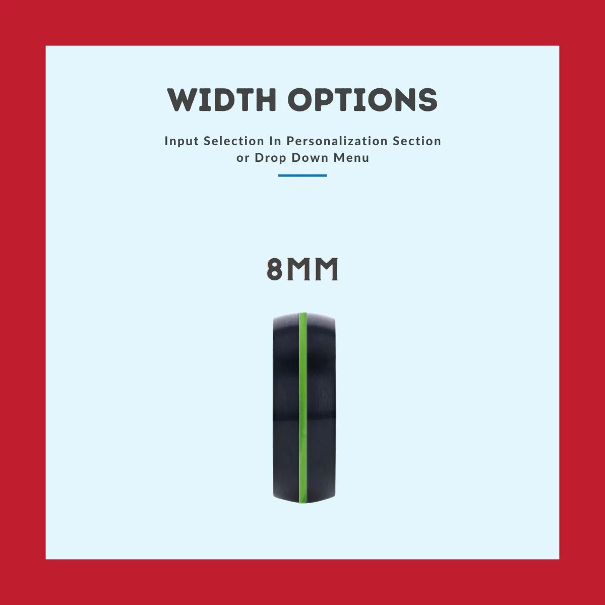 KOMODO | Multi Color Wood, Black Tungsten Ring, Green Groove, Domed
