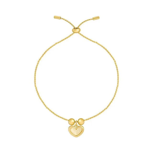 Korean Fashion Opal Love Pendant Bracelet for Woman Simple and Exquisite Gold Chain Cuff Bracelet Party Jewelry Anniversary Gift