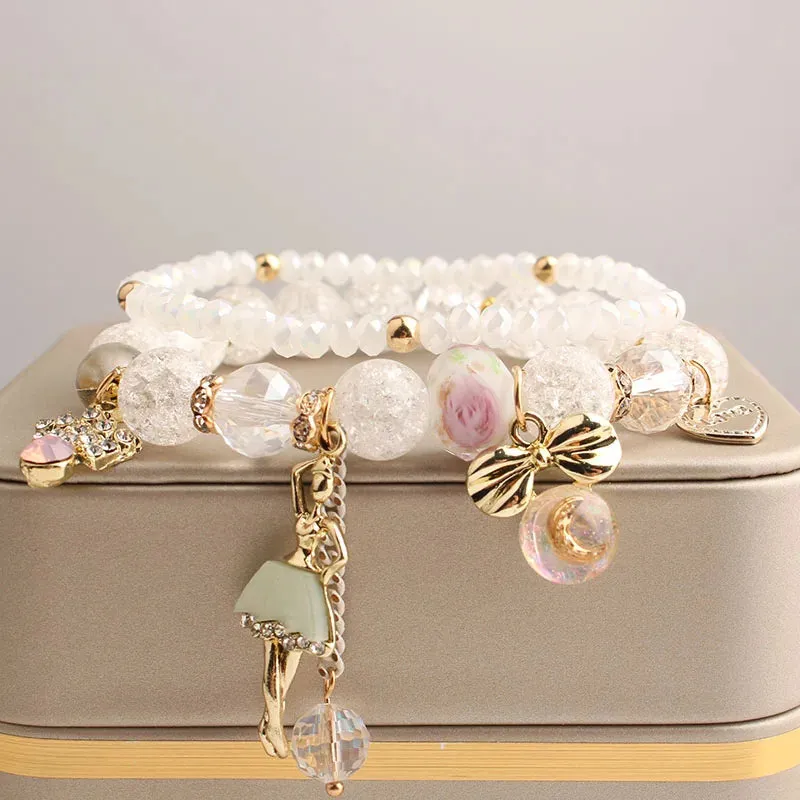 Korean Style fresh wrist bracelet for women outbreak beads elastic bracelets for women butterfly starfish girl jewelry for women