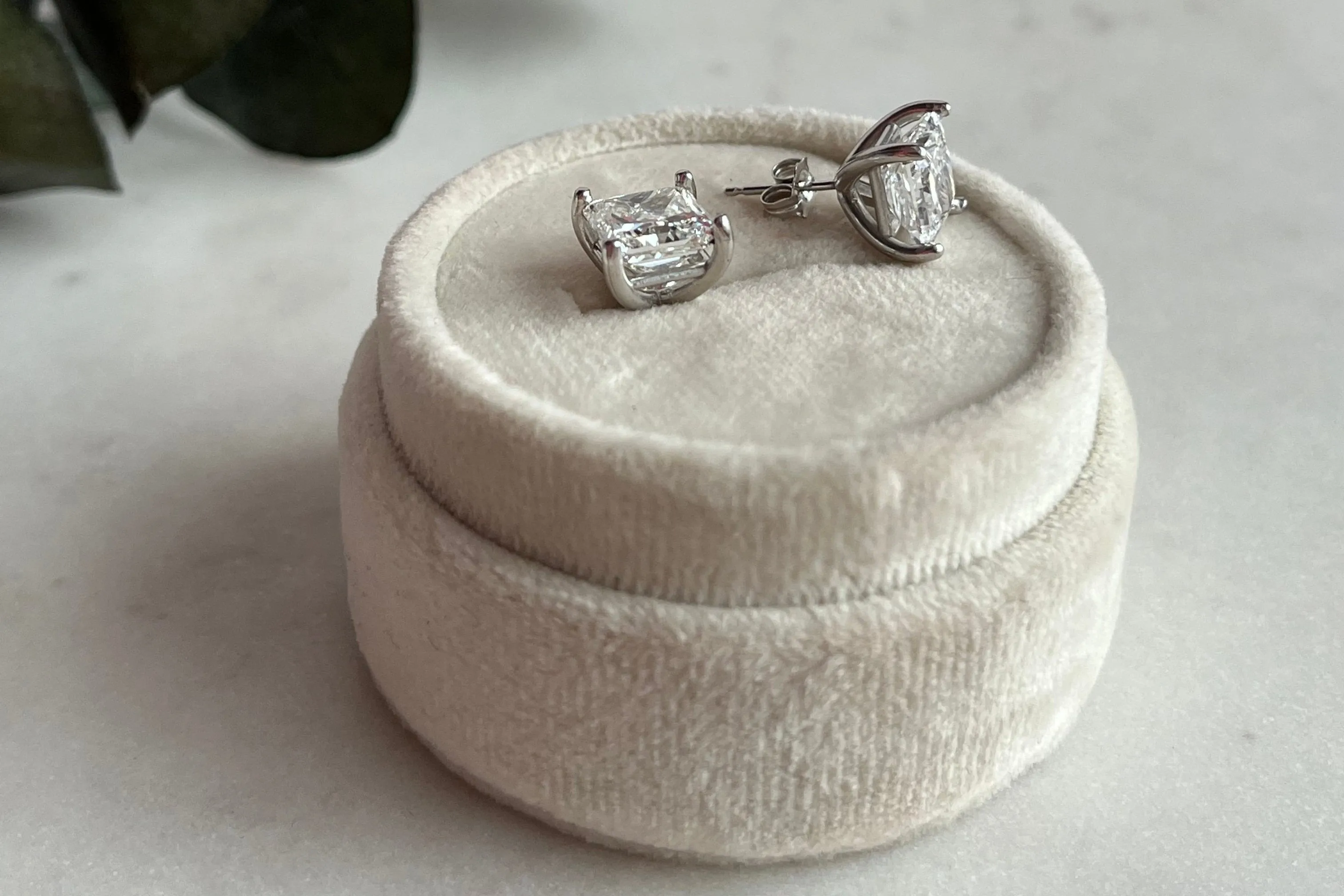 Lab-Grown 6tcw. Princess Cut Diamond Earrings