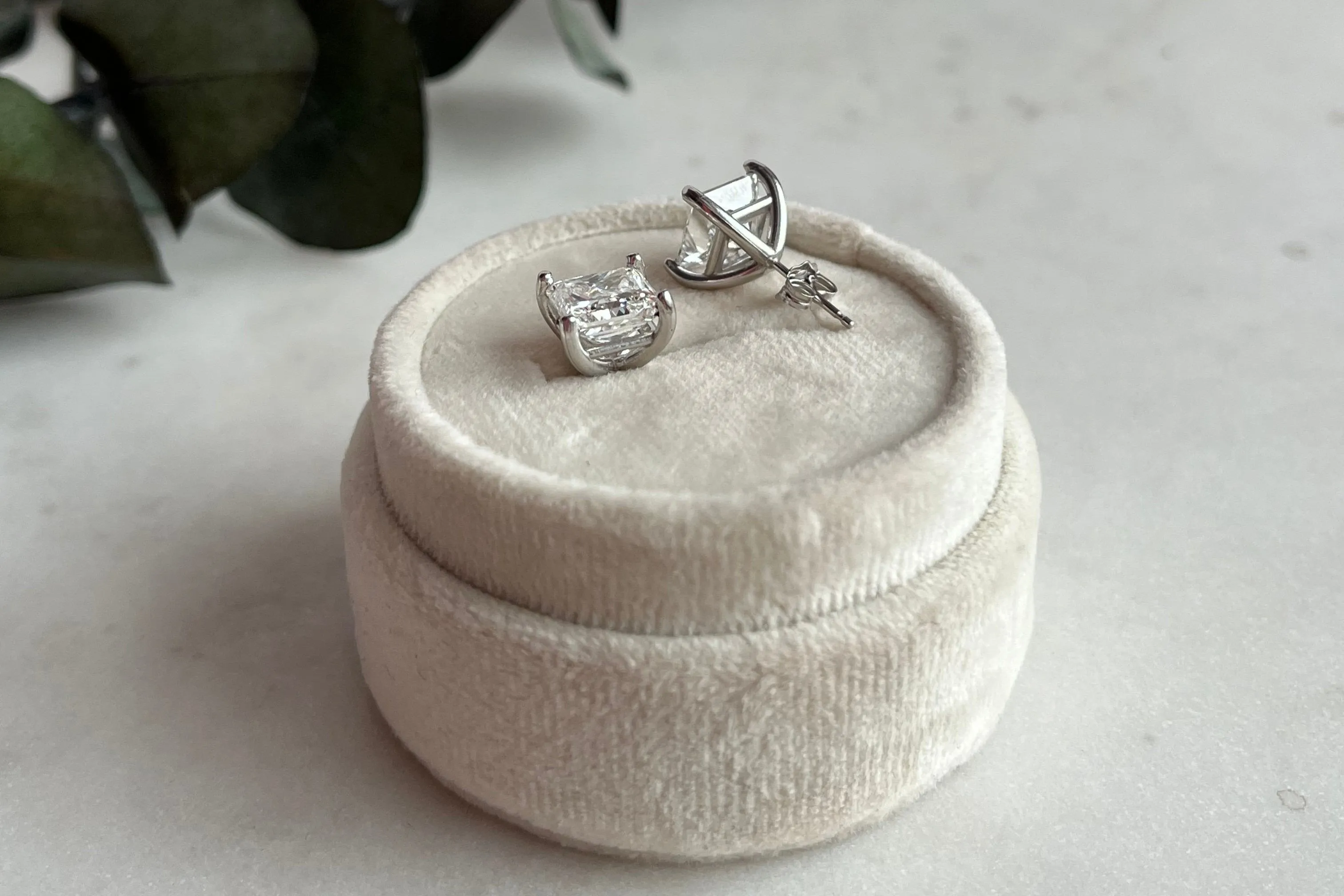 Lab-Grown 6tcw. Princess Cut Diamond Earrings
