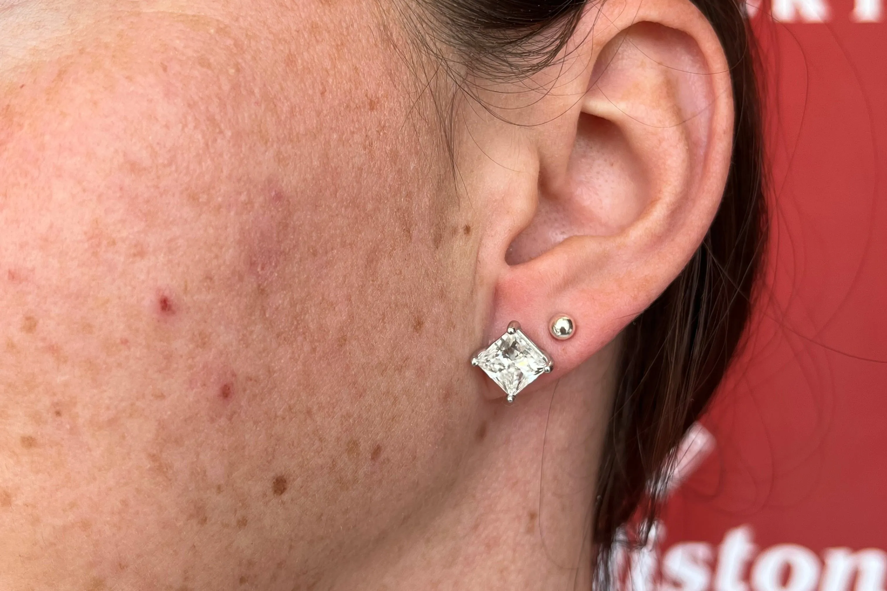 Lab-Grown 6tcw. Princess Cut Diamond Earrings