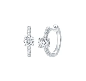 Lab Grown Diamond 0.82ct Round mini hoop Earrings