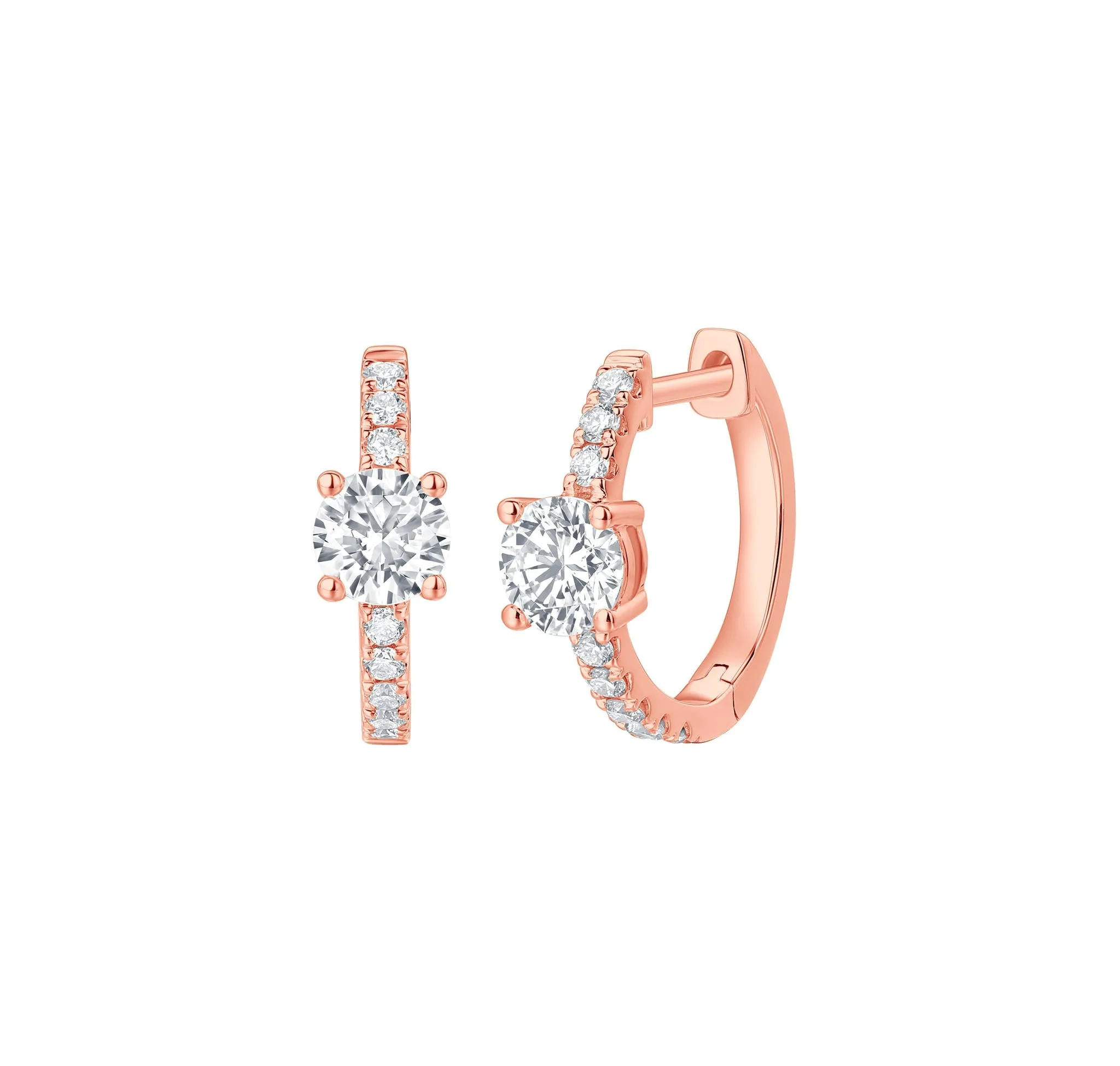 Lab Grown Diamond 0.82ct Round mini hoop Earrings