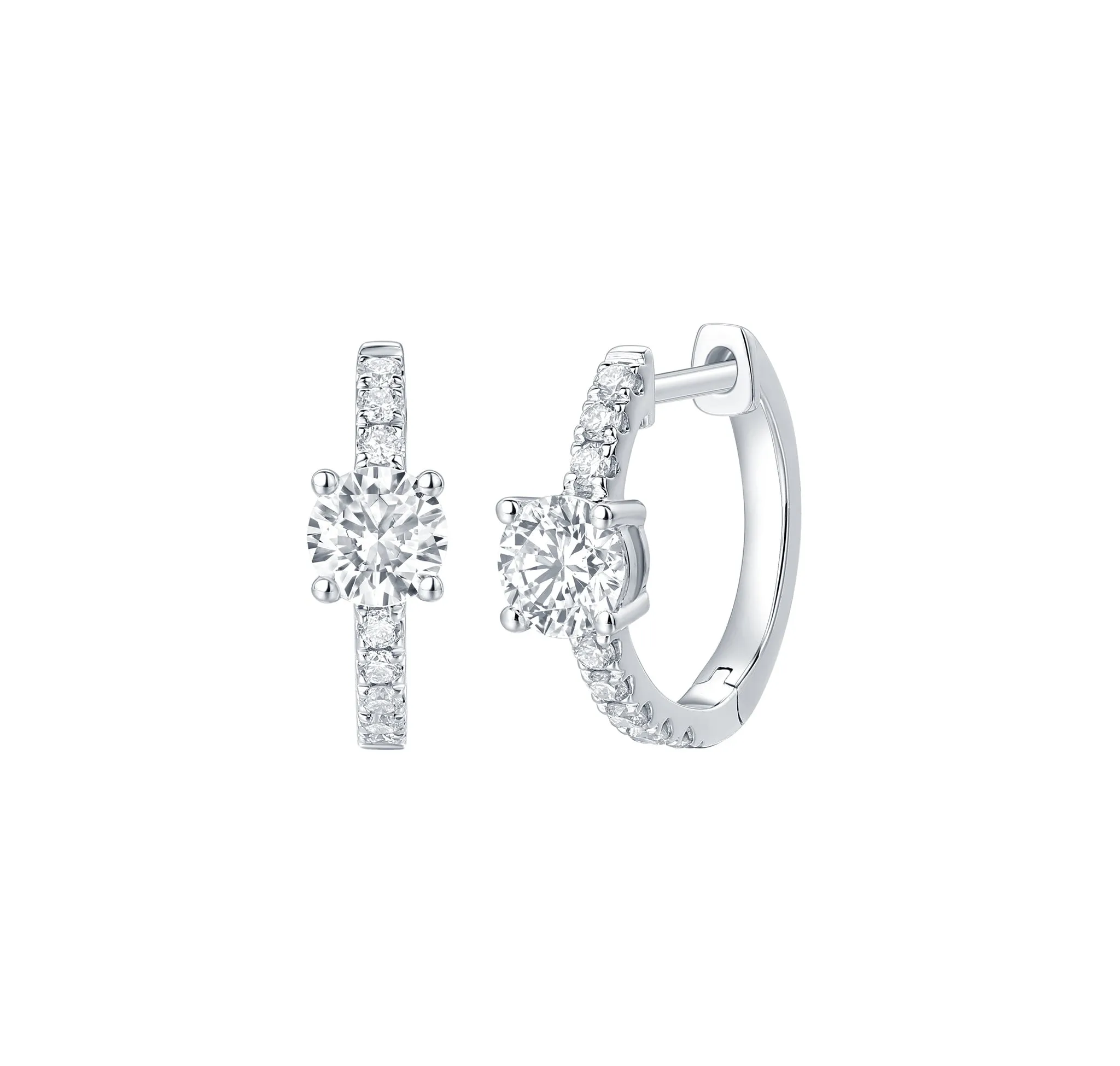 Lab Grown Diamond 0.82ct Round mini hoop Earrings