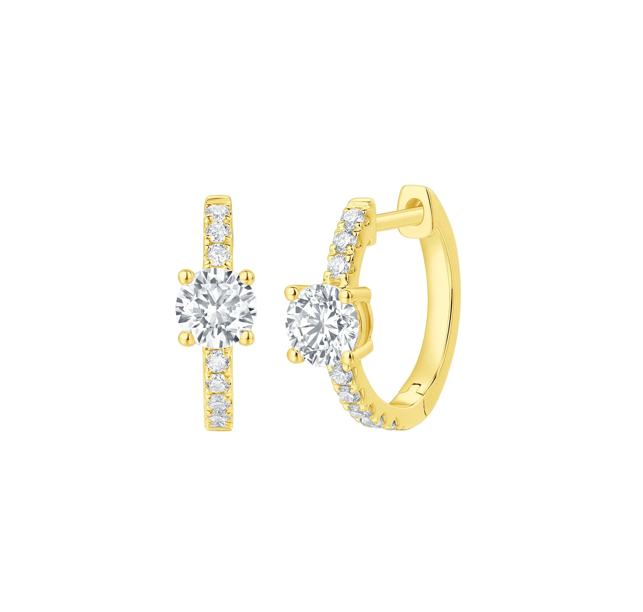 Lab Grown Diamond 0.82ct Round mini hoop Earrings