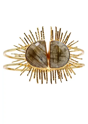 Labradorite Sunburst Hinged Cuff