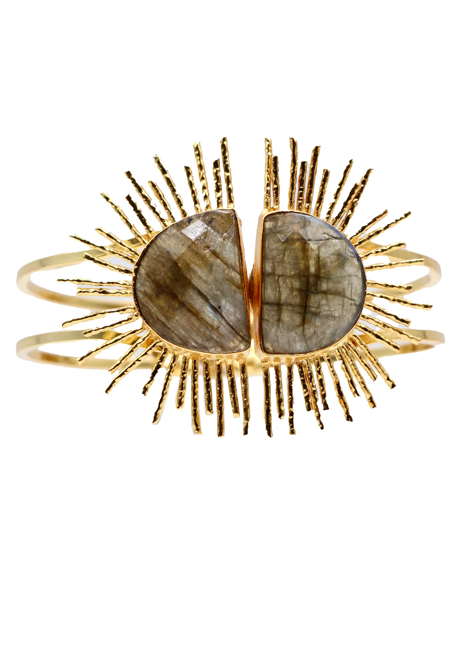Labradorite Sunburst Hinged Cuff