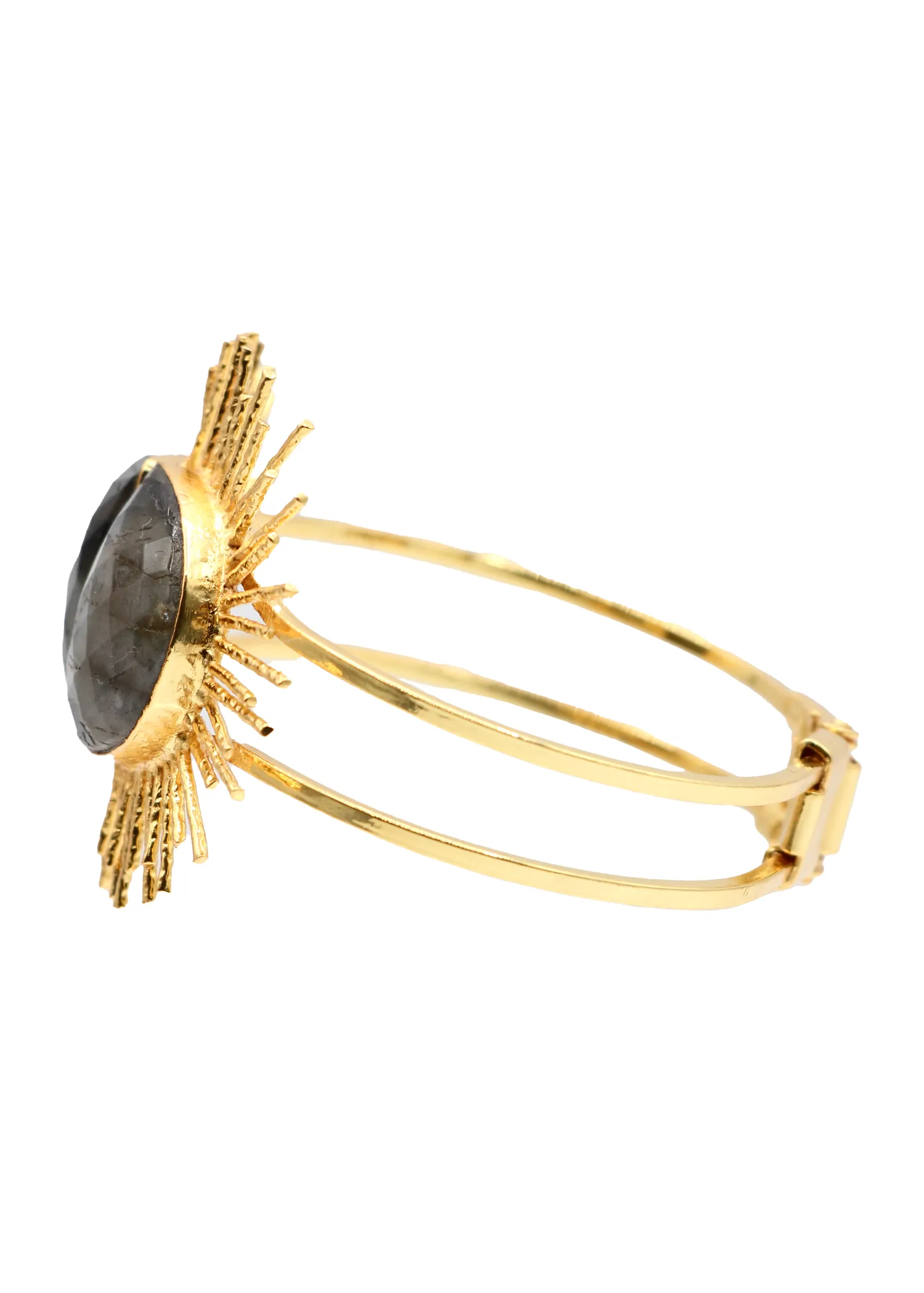 Labradorite Sunburst Hinged Cuff