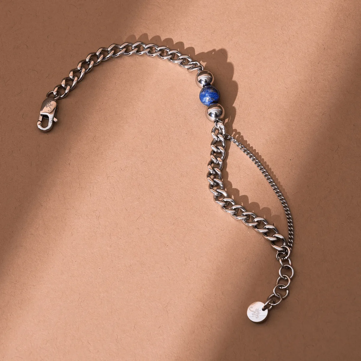 Lapis x Silver | Gemstone Chain Bracelet