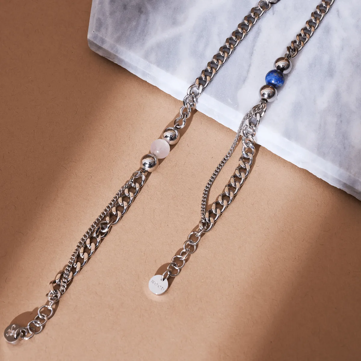 Lapis x Silver | Gemstone Chain Bracelet