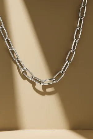 Large Link Paperclip Chain Silver Plated