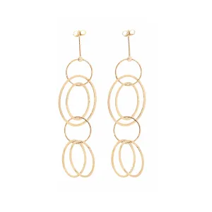 Large Loop Chain Post Earrings in 14K Yellow Gold