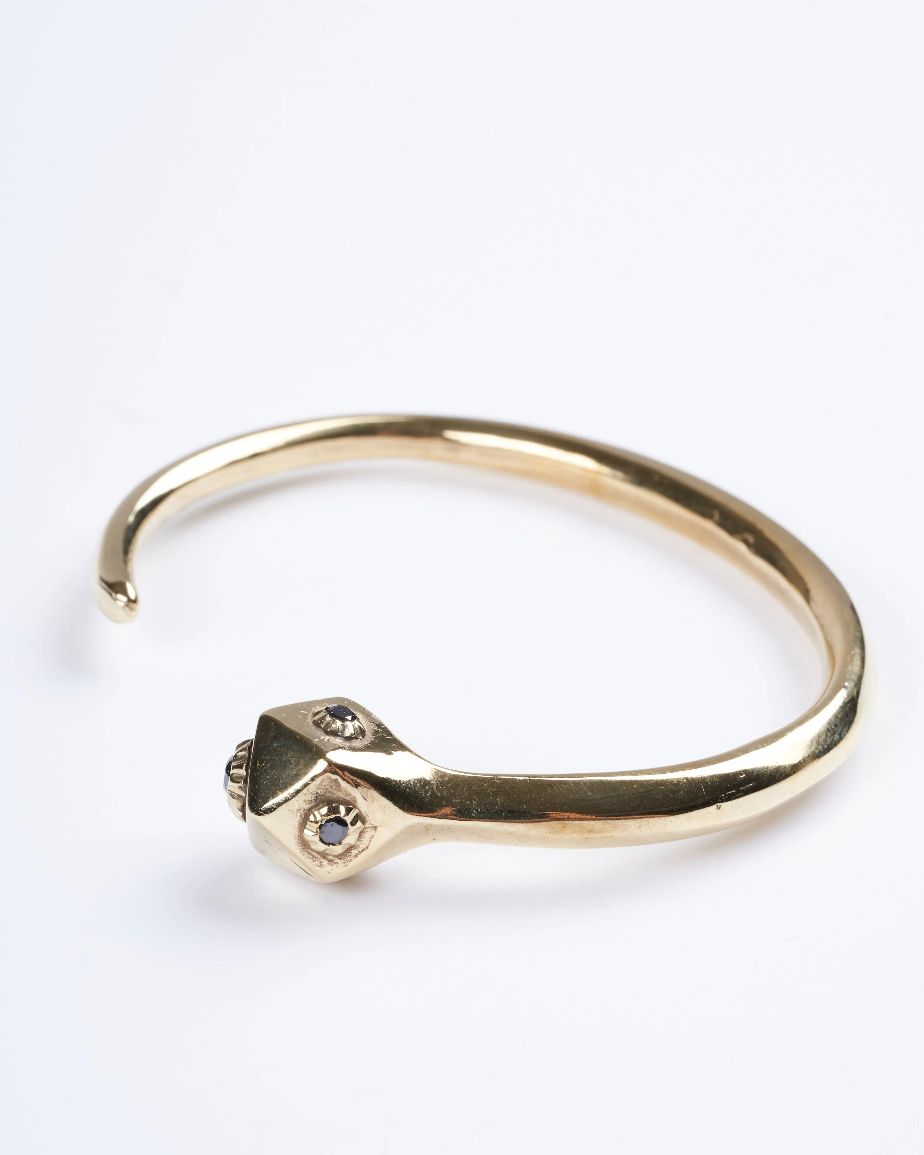large snake head cuff black - bronze