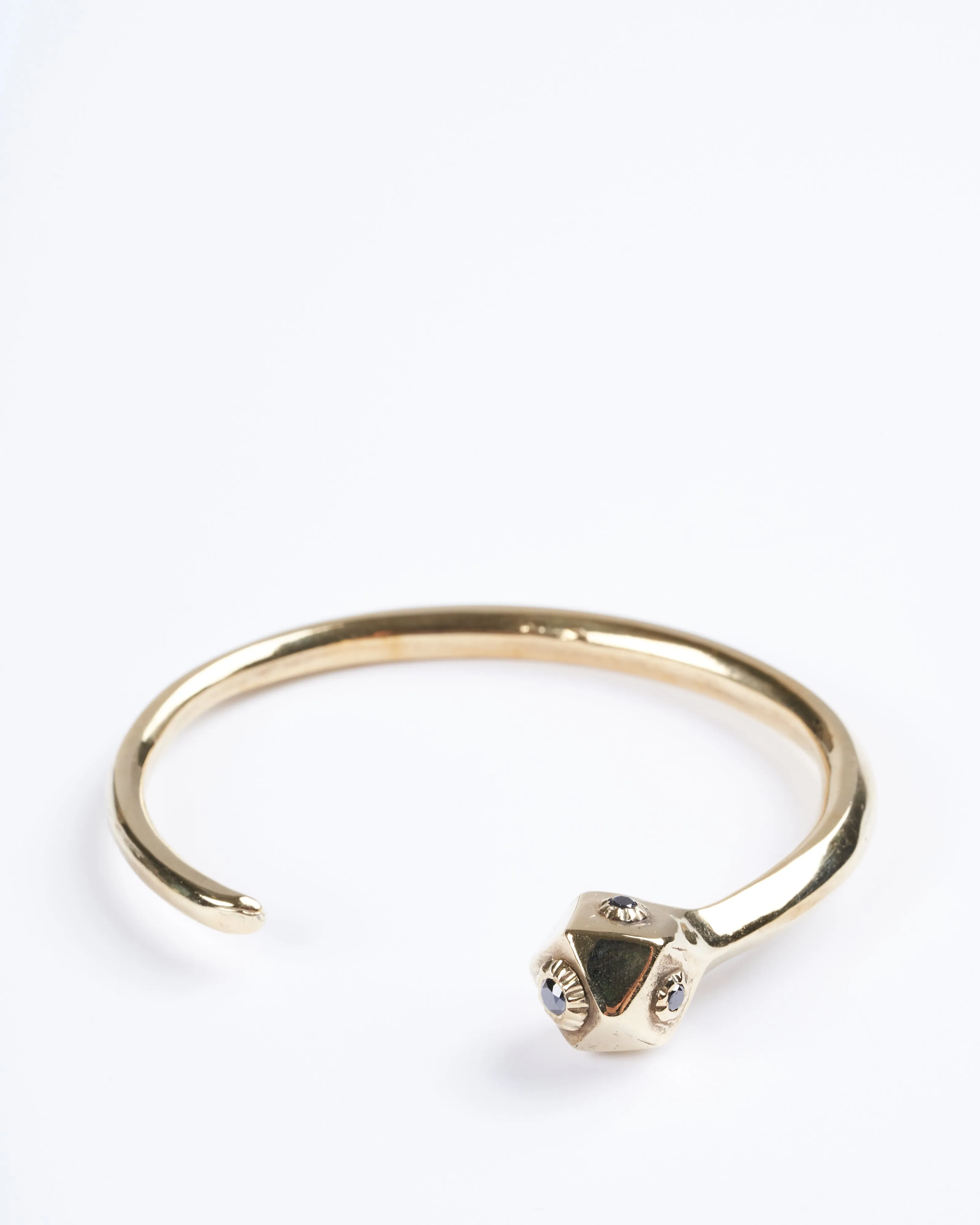large snake head cuff black - bronze
