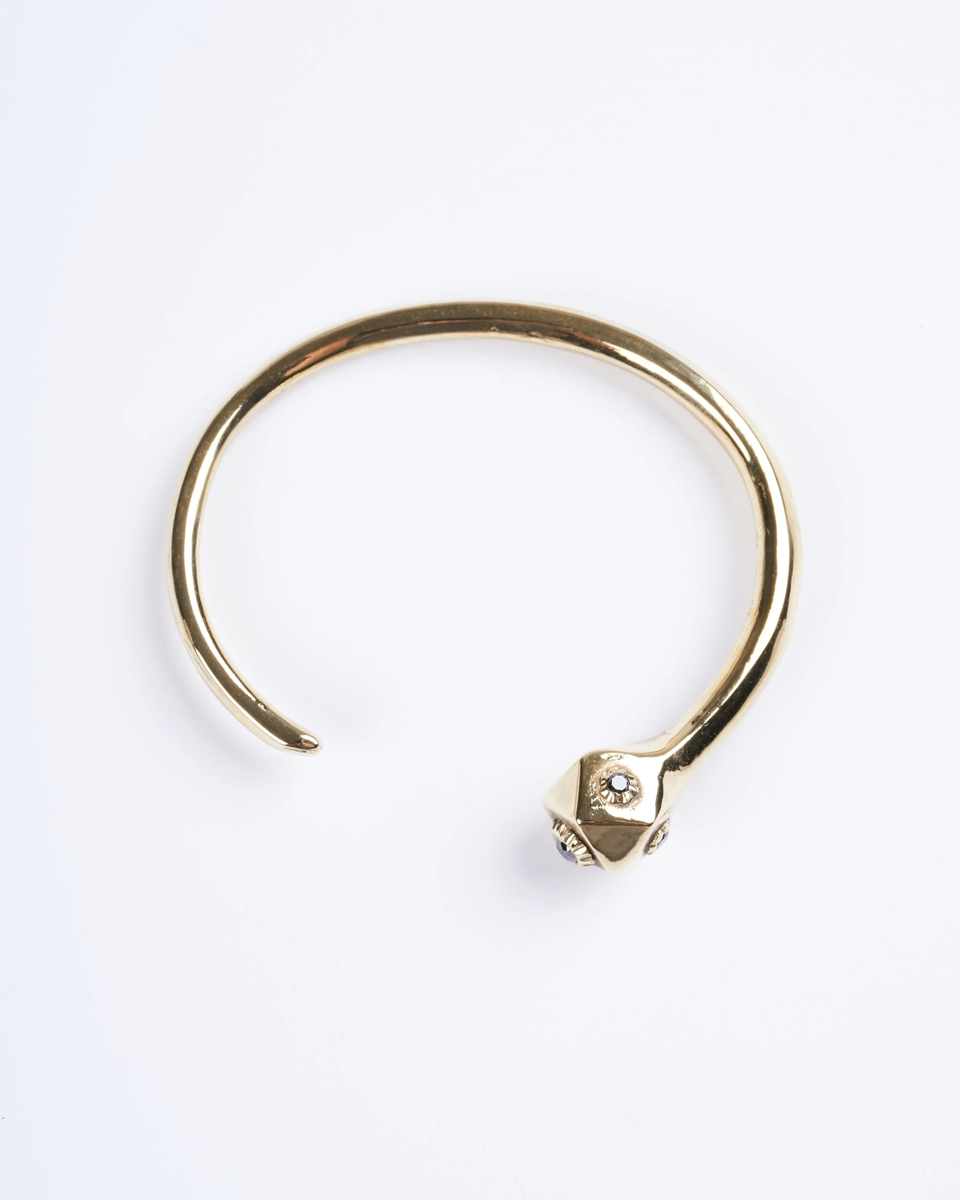 large snake head cuff black - bronze
