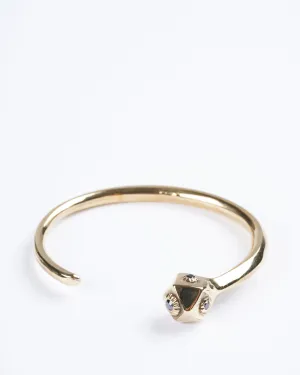 large snake head cuff black - bronze