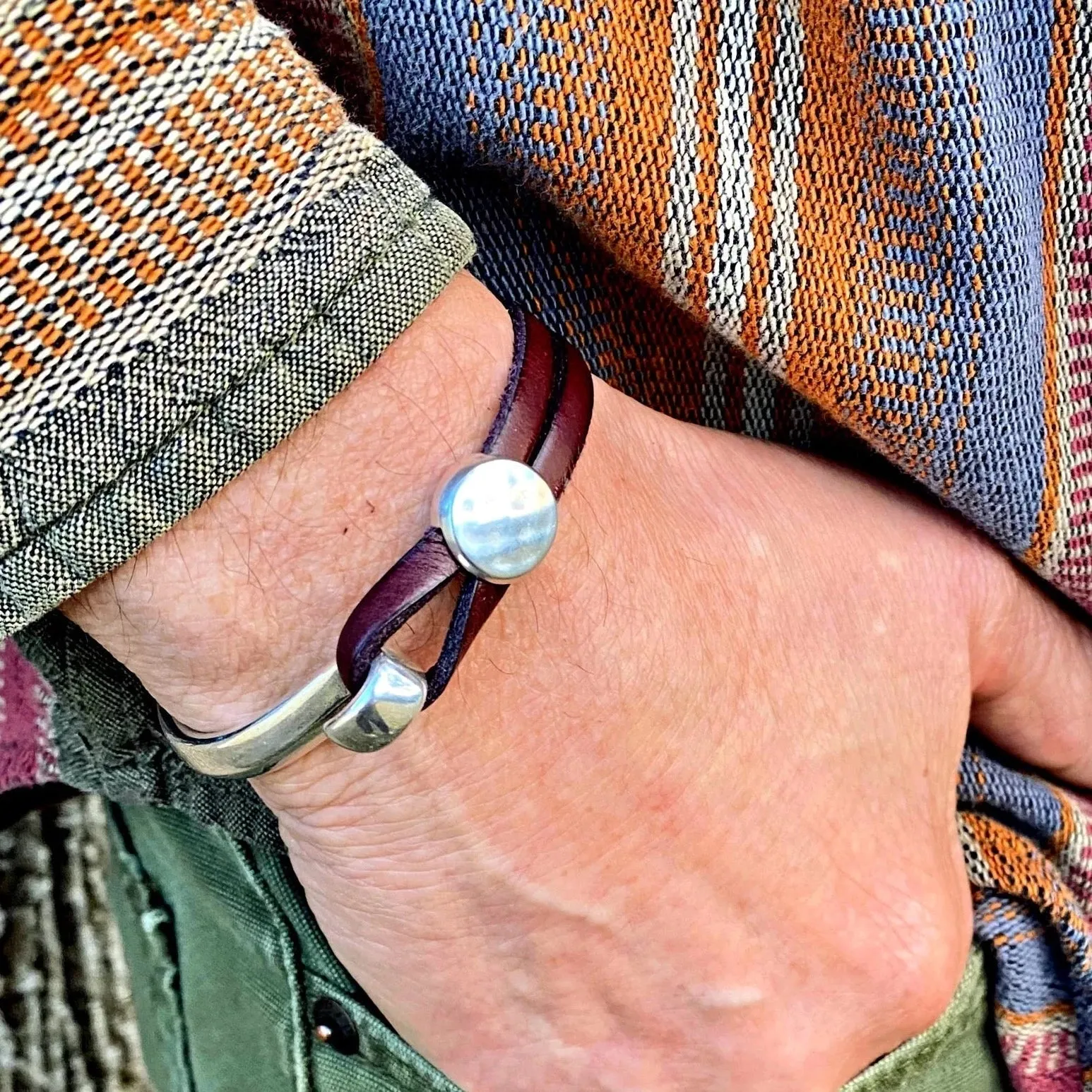 Leather cuff bracelet
