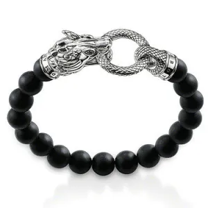 Leather Tibetan silver men bracelet titanium fashion male vintage accessories parataxis dragon bracelet men jewelry