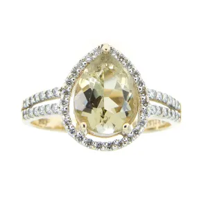 Lemon Citrine & Diamond Ring by Kristina