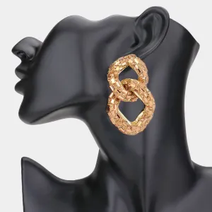 Light Topaz Crystal Stone Link Fun Fashion Earrings  | Pageant Earrings | 556157