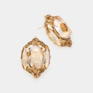 Light Topaz Multi Stone Shape Pageant Stud Earrings | Interview Earrings  |  442537
