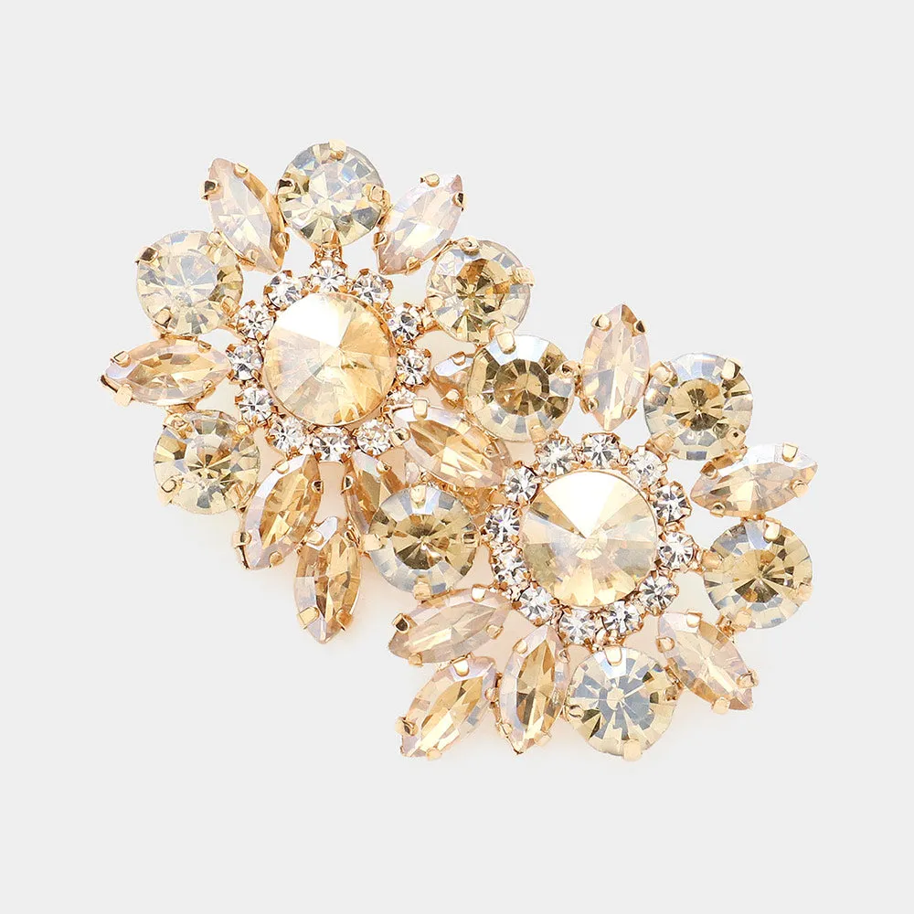 Light Topaz Round and Marquise Stone Pageant Earrings | Pageant Interview Earrings |  639966