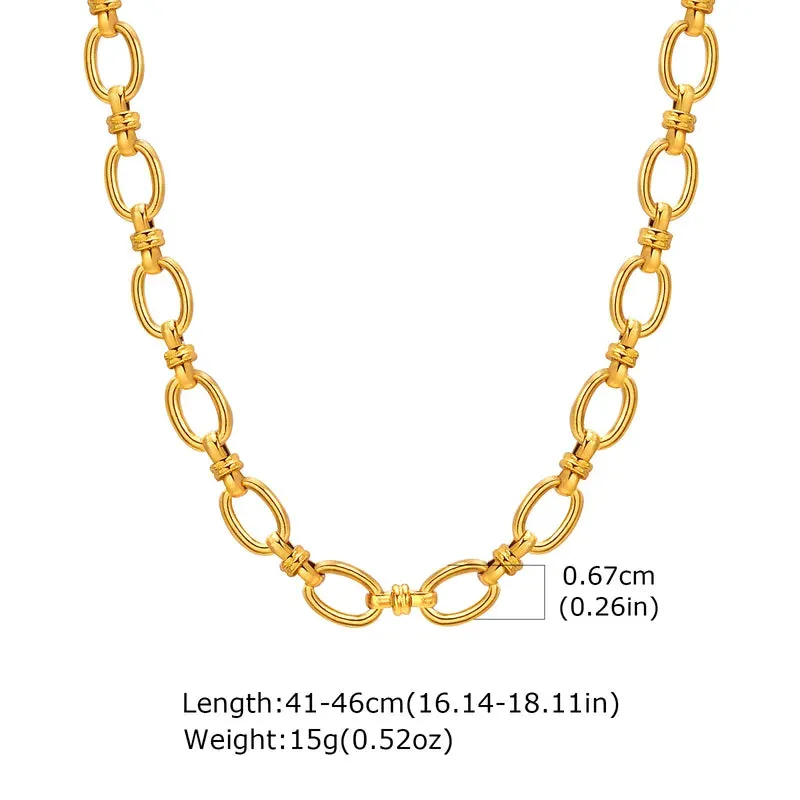 Link Me 201 Stainless Steel 18K Gold Plated Necklace