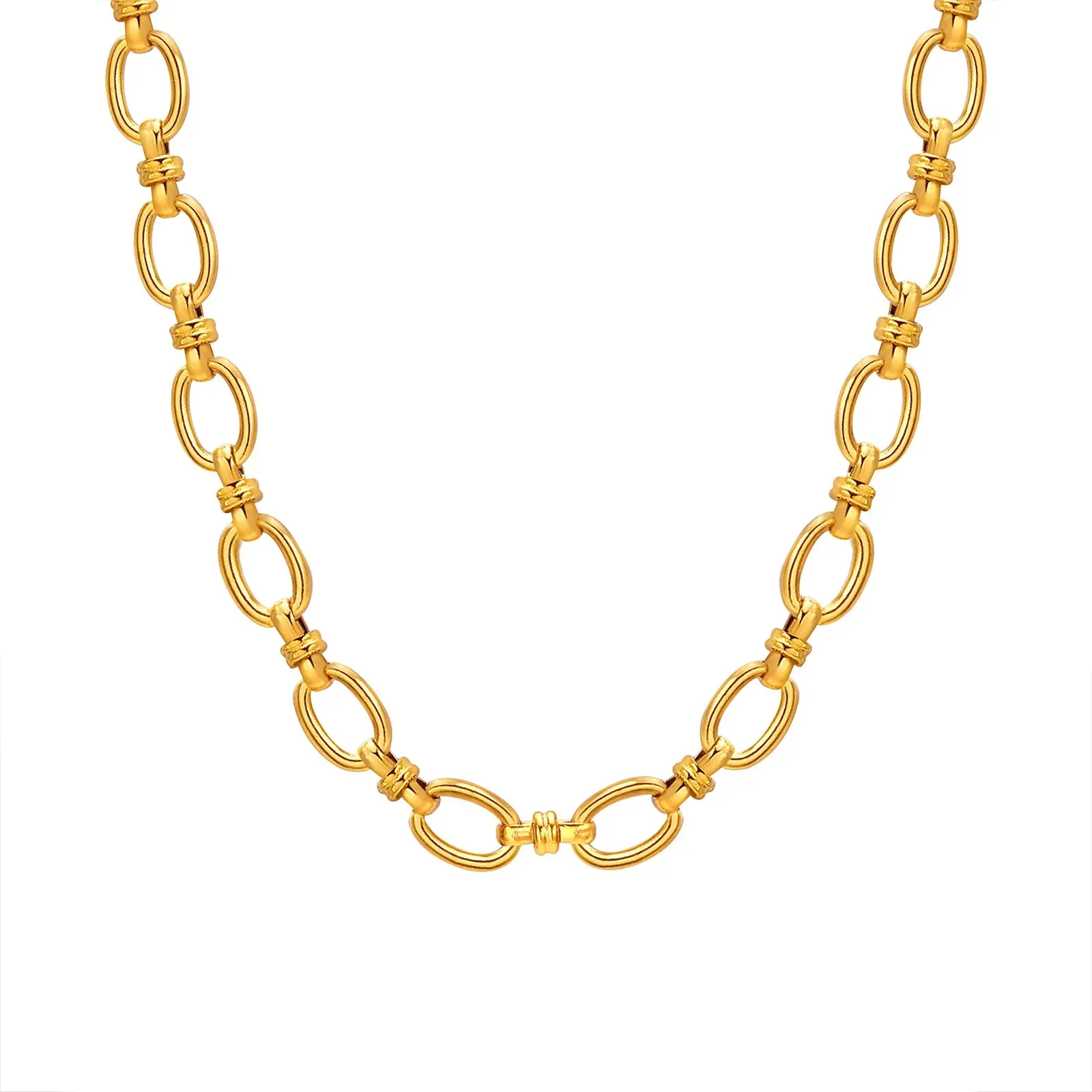 Link Me 201 Stainless Steel 18K Gold Plated Necklace