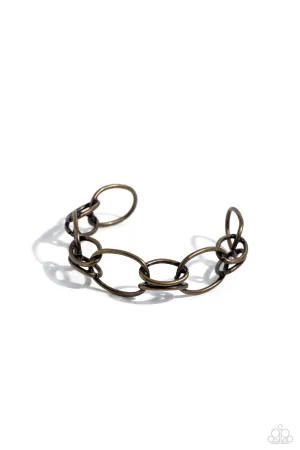 LINK or Swim - Brass - Interlocking Link Paparazzi Cuff Bracelet