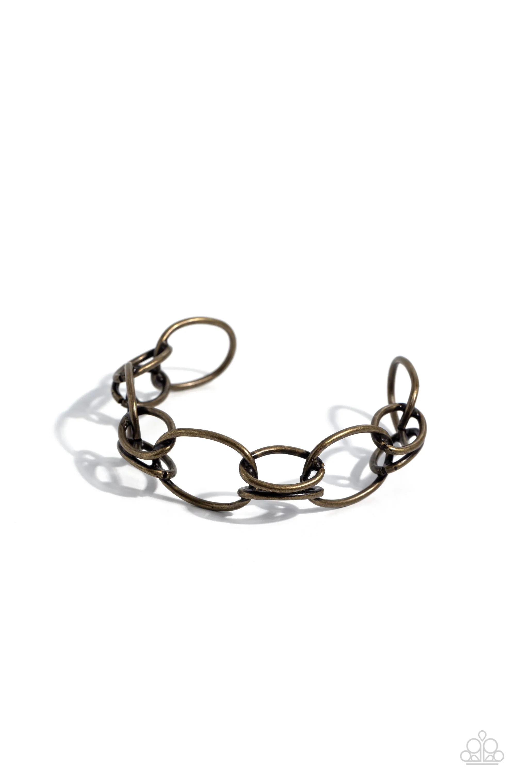 LINK or Swim - Brass - Interlocking Link Paparazzi Cuff Bracelet