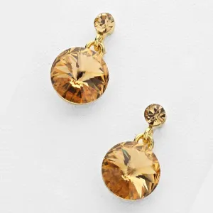 Little Girls Topaz Dangle Earrings on Gold | 120682