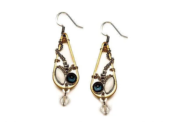 Liztech Intwine White/Blue Earrings